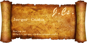 Jerger Csaba névjegykártya