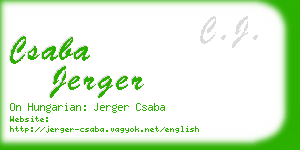 csaba jerger business card